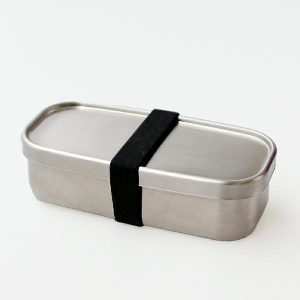 工房アイザワ角長ランチボックス 1段 お弁当箱 仕切り付 ベルト付 ステンレス 500ml 日本製