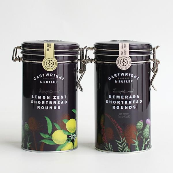 ショートブレッド クッキー缶 イギリス おしゃれ レモン ざらめ CARTWRIGHT&amp;BUTLER...