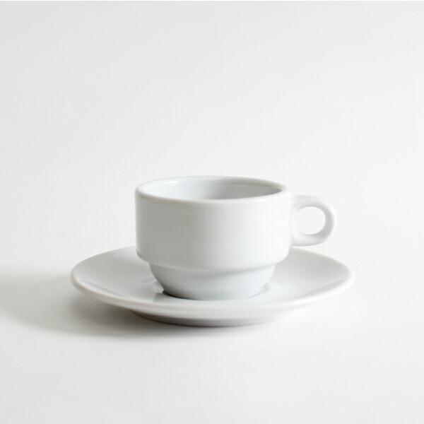 カップ＆ソーサー 磁器 ホワイト 80ml スタッキング シンプル スペイン製 業務用食器 エスプレ...