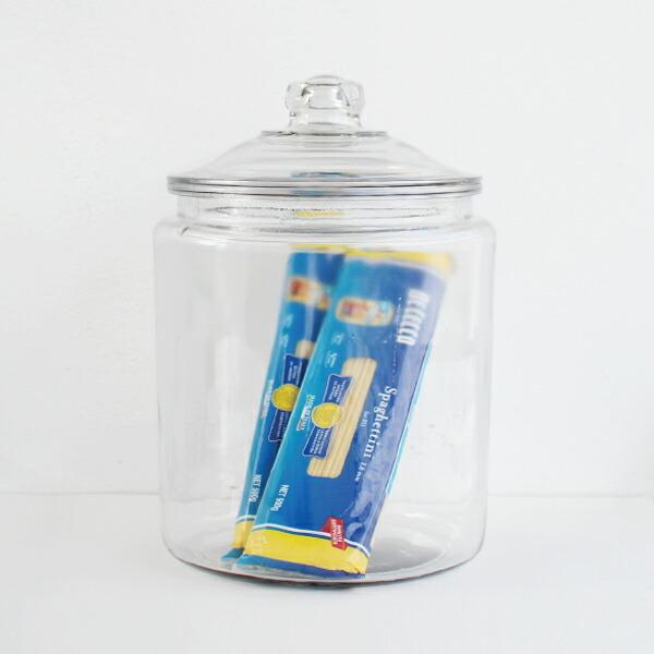 保存容器 ガラス 瓶 食料 米びつ レトロ シリアル パスタ 7.6L ストレートジャー アンカーホ...