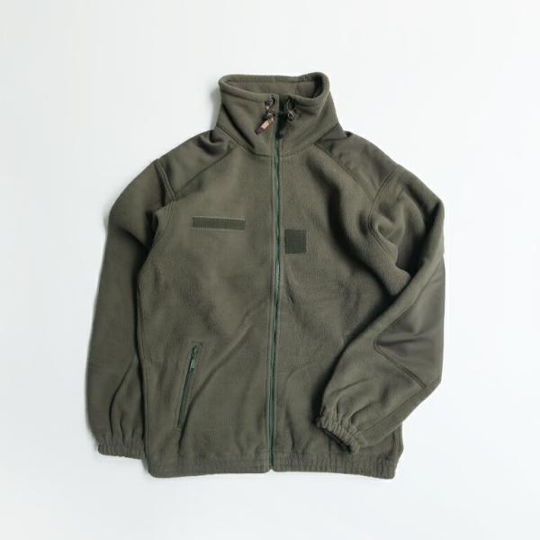 軍放出品 ミリタリー フリース ジャケット フランス軍 オリーブ USED スタンドカラー アウター