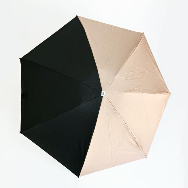 折りたたみ傘 晴雨兼用 日傘 遮光 UVカット率100% 軽量 フランス ベージュ×ブラック ANA...