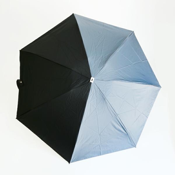 折りたたみ傘 晴雨兼用 日傘 遮光 UVカット率100% 軽量 フランス ストーンブルー×ブラック ...