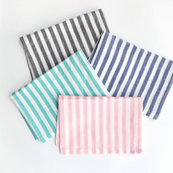 キッチンクロス ふきん コットン ループ付き 薄手 ランチョンマット お弁当包み おしゃれ ストライ...