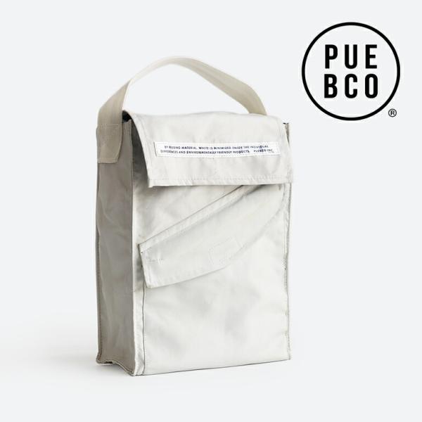 シューズバッグ おしゃれ ユニセックス PUEBCO プエブコ リサイクル素材 リメイク ホワイト ...