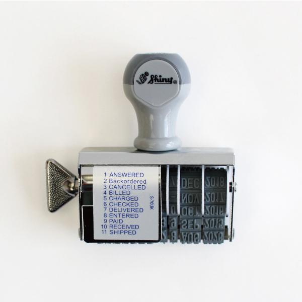 スタンプ はんこ 事務 日付 英文字テキスト 伝票 書類 アルファベット 英字 数字 ゴム印 Shi...