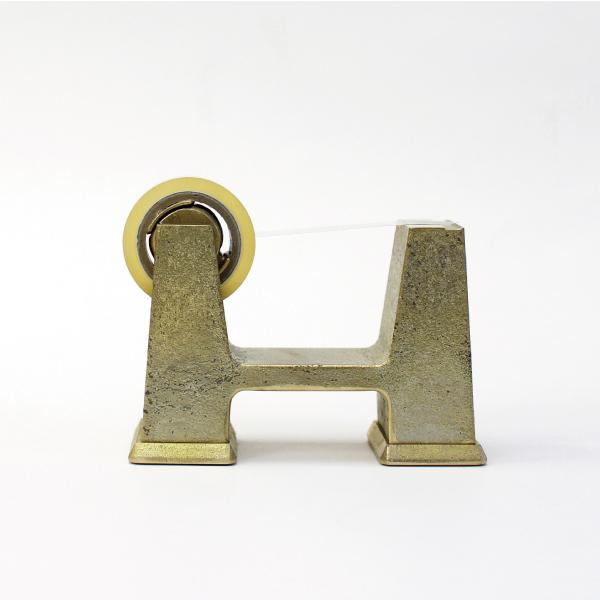 テープカッター 鋳肌 小 真鍮 テープディスペンサー 小巻テープ マスキングテープ 鋳物 鋳肌 二上...