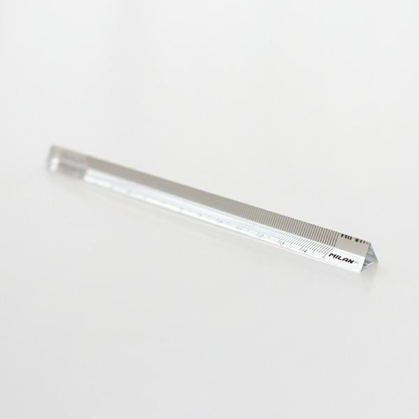 定規 三角柱 15cm クリア シンプル ミラン MILAN