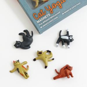 マグネット ネコ 猫 5個セット ヨガ ギフト おしゃれ  KIKKERLAND キッカーランド Cat Yoga Magnets キャットヨガマグネット｜cdcstores