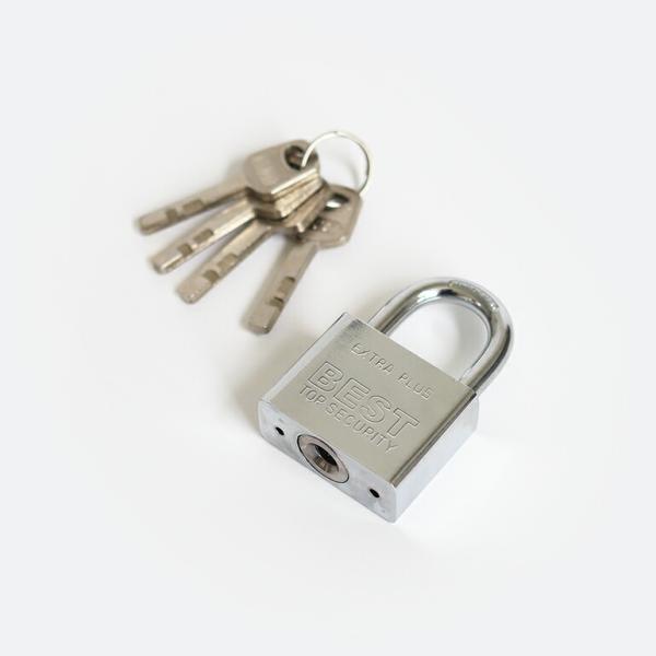 南京錠 カギ 丈夫 防犯グッズ ステンレス 鍵4本 BUFF バフ BEST Heavy Duty ...