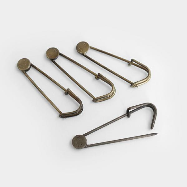 安全ピン ピンブローチ アンティーク おしゃれ ナンバリング ワイヤーピン (1点販売)