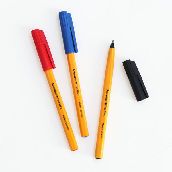 ボールペン 0.4mm 六角 ドイツ製 赤 青 黒 細字 Schneider シュナイダー Tops...