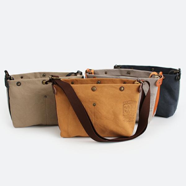 ショルダーバッグ コンパクト ユニセックス 革 レザー キャンバス 仕切り Suolo スオーロ K...