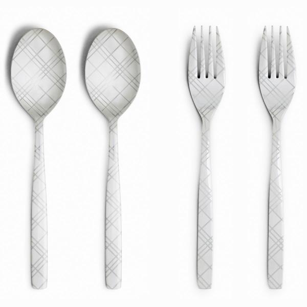 カトラリーセット DRESS 4本セット ステンレス カトラリーセット ドレス ペアセット チェック