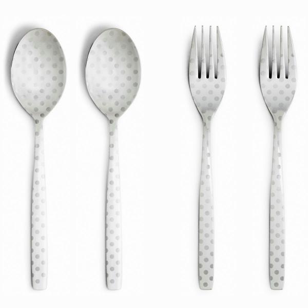 カトラリーセット DRESS 4本セット ステンレス カトラリーセット ドレス ペアセット 水玉
