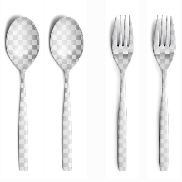 カトラリーセット DRESS 4本セット ステンレス カトラリーセット ドレス ペアセット 市松