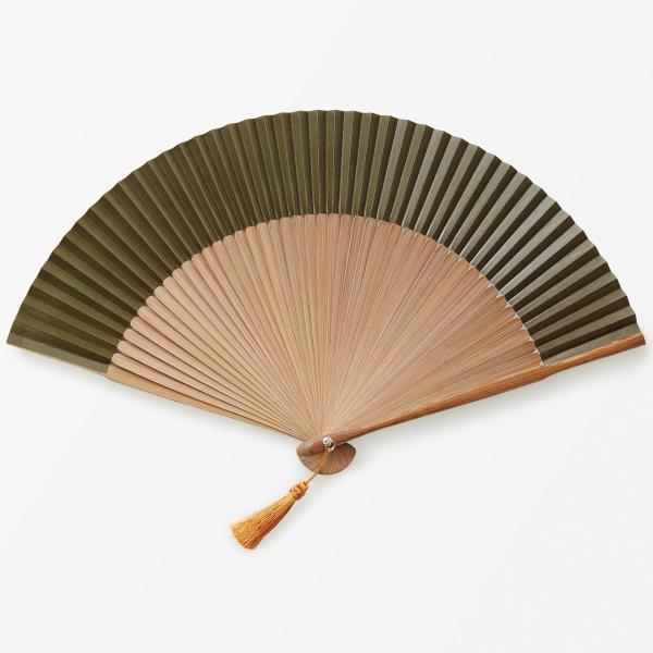 扇子 WDH 京扇子 せんす 男性用 女性用 男女兼用 扇子袋セット 緑