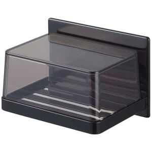 山崎実業 TOWER マグネットバスルームカバー付きソープトレー ブラック