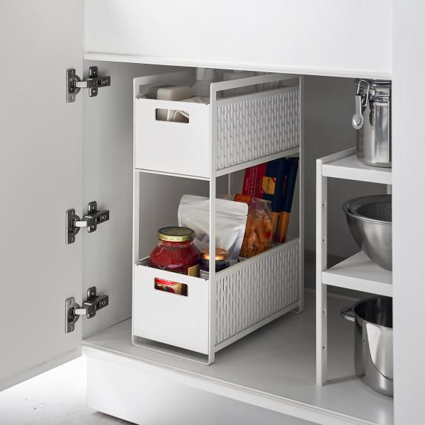 シンク下収納 正規品 tower タワー シンク下収納バスケット 2段 引き出し スライド 収納アイ...