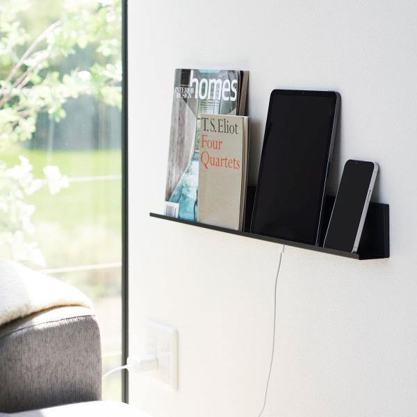 壁面収納 tower タワー 石こうボード壁対応タブレット＆ブック棚 タブレットスタンド リモコンラ...