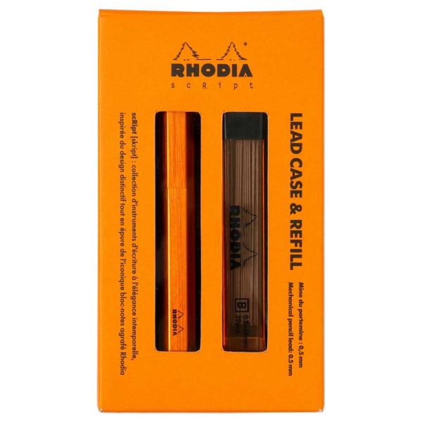 シャー芯ケース RHODIA ロディア スクリプト リードケース ＆ レフィル 六角形軸 ヘアライン...