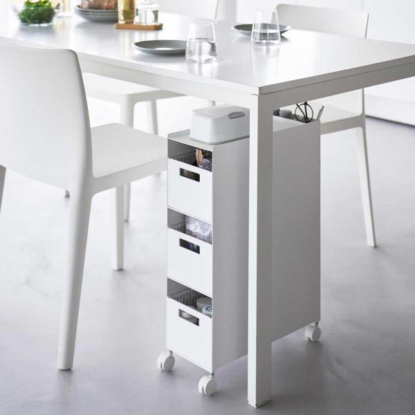 バスケットワゴン tower タワー 収納バスケットワゴン 3段 収納ワゴン 引き出し キャスター付...