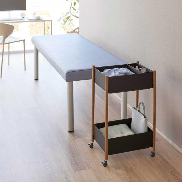 収納ワゴン RIN リン 小物トレー付き収納ワゴン 2段 トレー付き コンパクト キャスター付き 山...