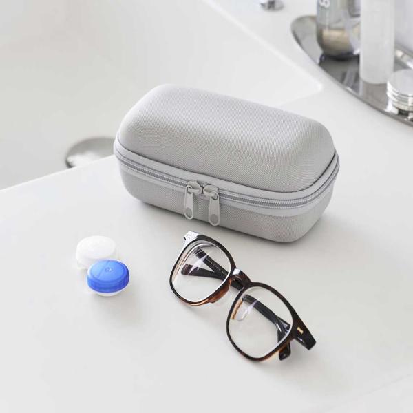 メガネケース tower タワー メガネとコンタクトレンズ用品が収納できるメガネケース ファスナー付...