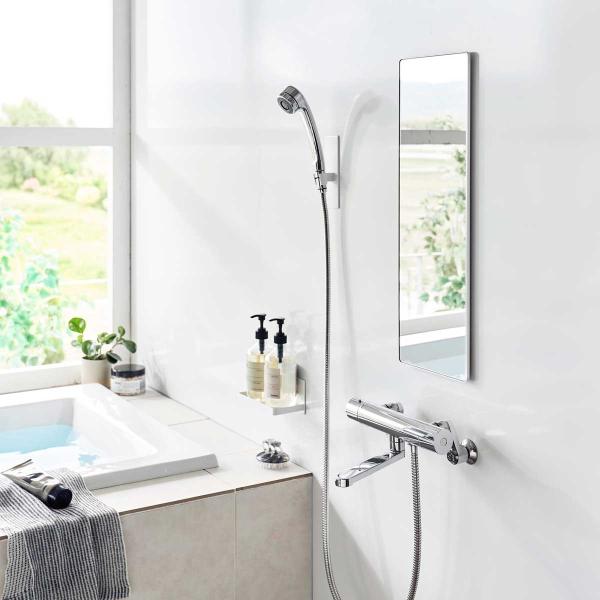 浴室ミラー tower タワー マグネットバスルームミラー 角型 ロング 風呂鏡 マグネット設置 大...