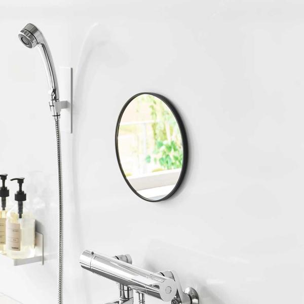 浴室ミラー tower タワー マグネットバスルームミラー 丸型 23cm 風呂鏡 マグネット設置 ...
