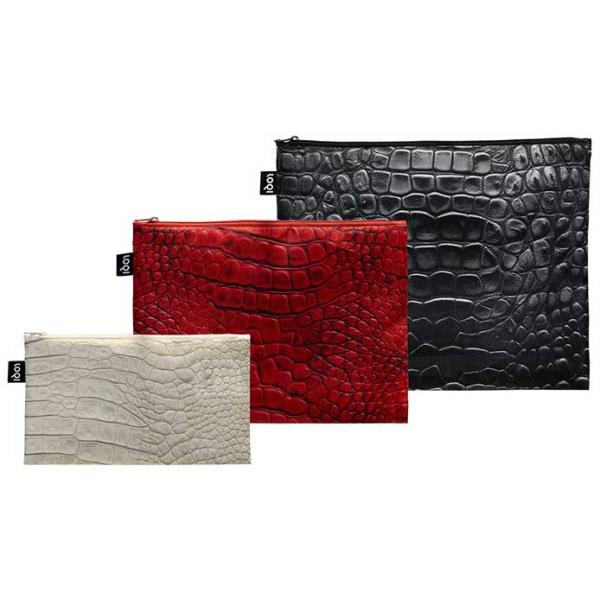 ポーチセット LOQI ローキー Zip Pockets Recycled トラベルポーチ 化粧ポー...