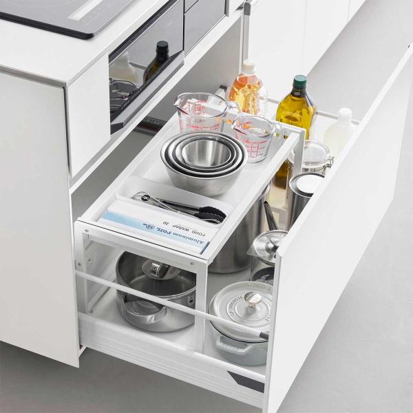 シンク下収納 tower タワー シンク下引き出し幅伸縮スライドラック D30 スチール製 シンク下...