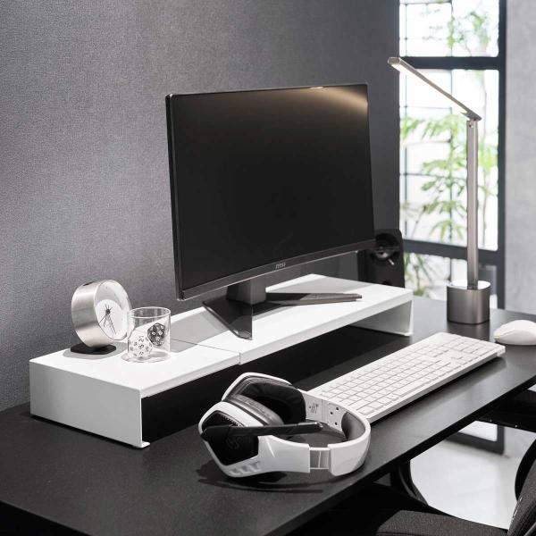 モニター台 tower タワー 伸縮ゲーミングモニターラック キーボード収納 モニタースタンド 山崎...