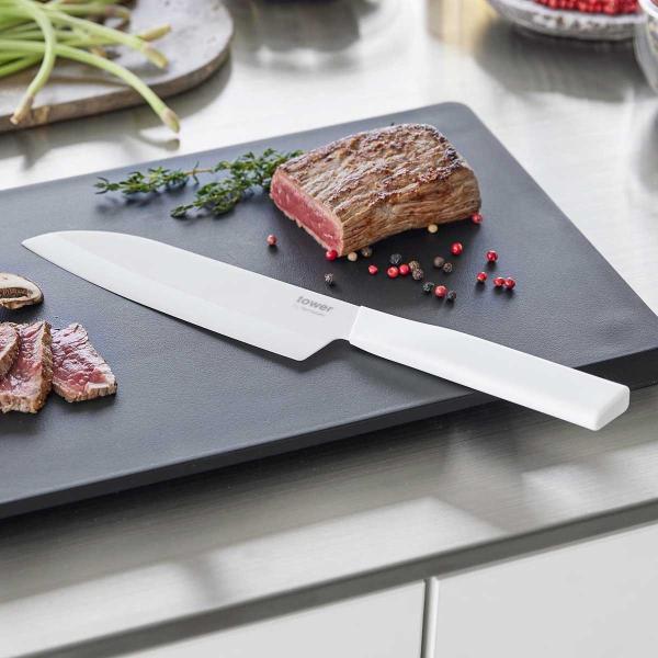 包丁 tower タワー セラミックナイフ 三徳 16.5cm 三徳包丁 両刃 キッチンナイフ 山崎...