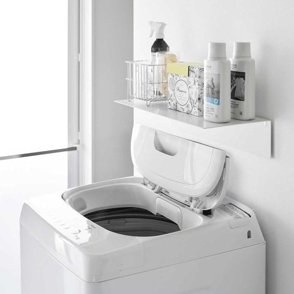収納ラック tower タワー 壁付け洗濯機上ラック 棚 ラック L字型 壁面収納 スチールラック ...