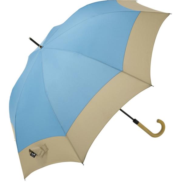 ビコーズ スムースジャンプ バイカラー サックス 青 ブルー系 傘 メンズ レディース ユニセックス...