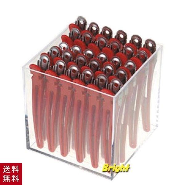 カールクリップ LL レッド 赤 30個セット ヘアクリップ 大きめ ダッカール アルミ合金 金属 ...