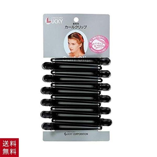 カールクリップ LL ブラック 黒 12個セット ラインタイプ ヘアクリップ 大きめ ダッカール ア...