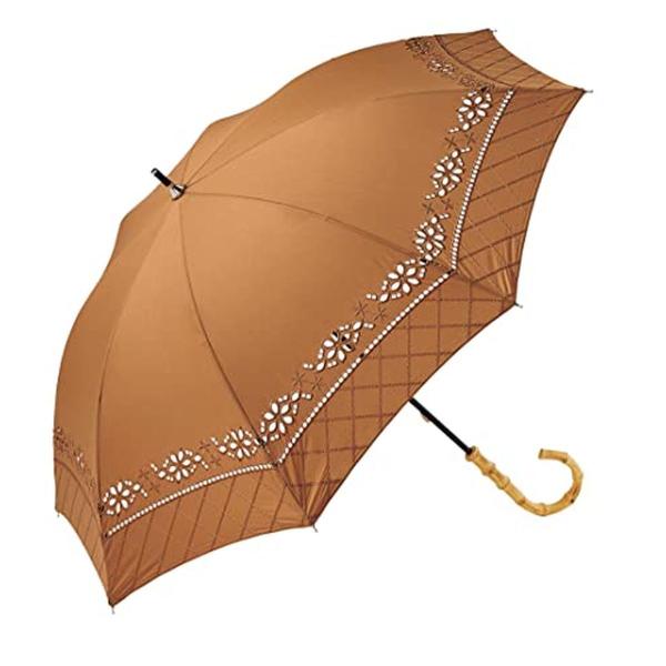 becauseクラフトチェック刺繍 紫外線遮蔽率90％以上 日傘 UVカット 熱中症対策 レディース...