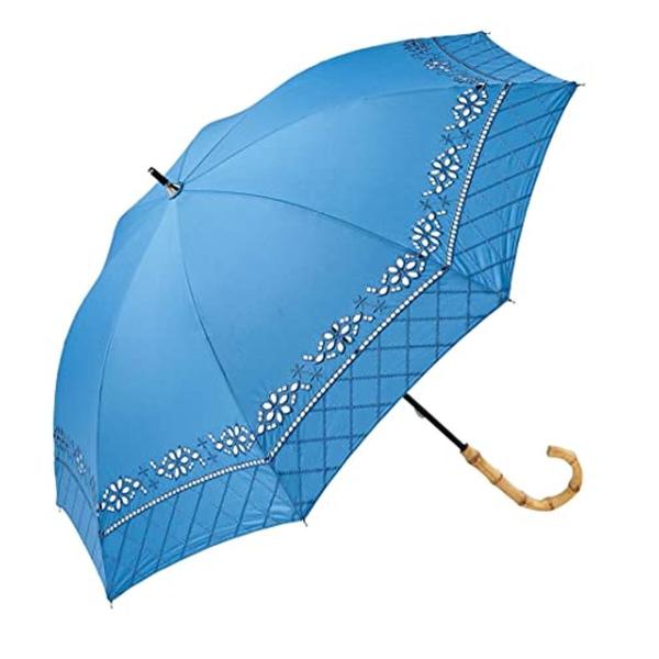 becauseクラフトチェック刺繍 紫外線遮蔽率90％以上 日傘 UVカット 熱中症対策 レディース...