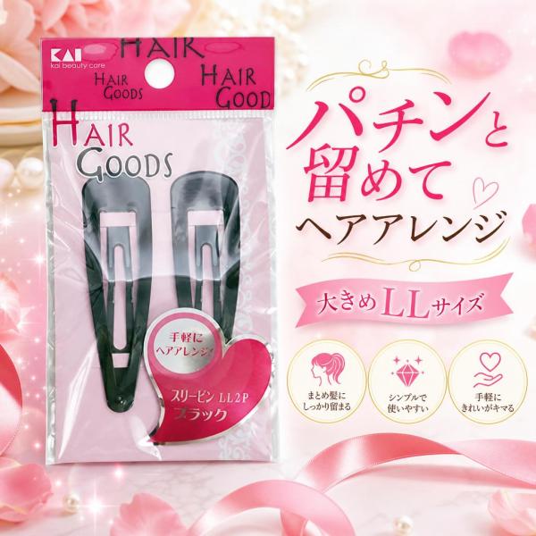 貝印 KAI H G スリーピン ブラック 2個 000HA3011 ヘアピン