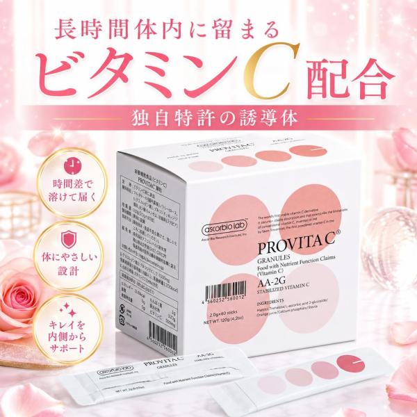 アスコルバイオ研究所 プロビタC PROVITA C 顆粒 サプリメント 60包 120g