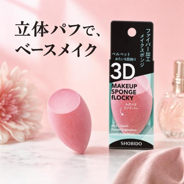 フロッキー3Dスポンジ ピンク 1個入り 粧美堂 SPV71461