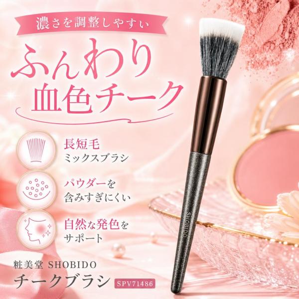 粧美堂 SHOBIDO チークブラシ SPV71486 メイクブラシ 1本入