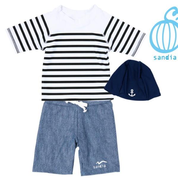 【Sandia サンディア モノボーダー 子供水着】水着 セパレート ラッシュガード セット 男の子...
