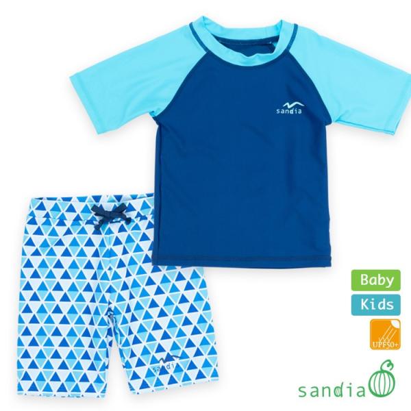 子供水着 男の子 キッズ 水着 sandia サンディア ラッシュガードセット 三角 ベビー 80c...