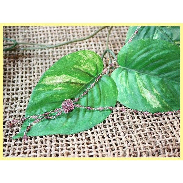 (20110720) アクセサリー　ネックレス スワロフスキー　キューブ ピンク　10027783