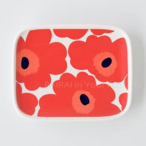 マリメッコ プレート 15cm×12cm ウニッコ ホワイト×レッド marimekko UNIKKO｜cds-r