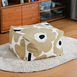 マリメッコ ビッグクッション ウニッコ PUFFI 55cm リビング ソファタイプ オフホワイト×ベージュ×ダークブルー marimekko UNIKKO｜RAIRAI(ライライ)