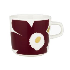 セール30％OFF マリメッコ ユフラ ウニッコ コーヒーカップ 200ml ホワイト×ワインレッド×ゴールド marimekko Juhla Unikko